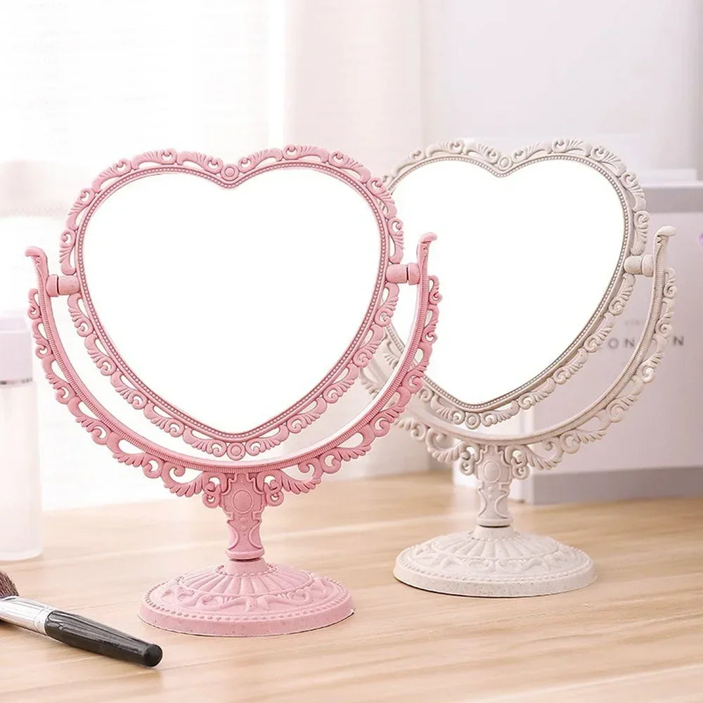 Kawaii Lace Love Mirror 🌸✨ | Portable Double-sided Vanity Mirror for Makeup Magic 💖🎀