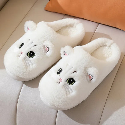 Fluffy Cat Slippers For Women And Men Warm Indoor Plush Slides 🐾😺❄️
