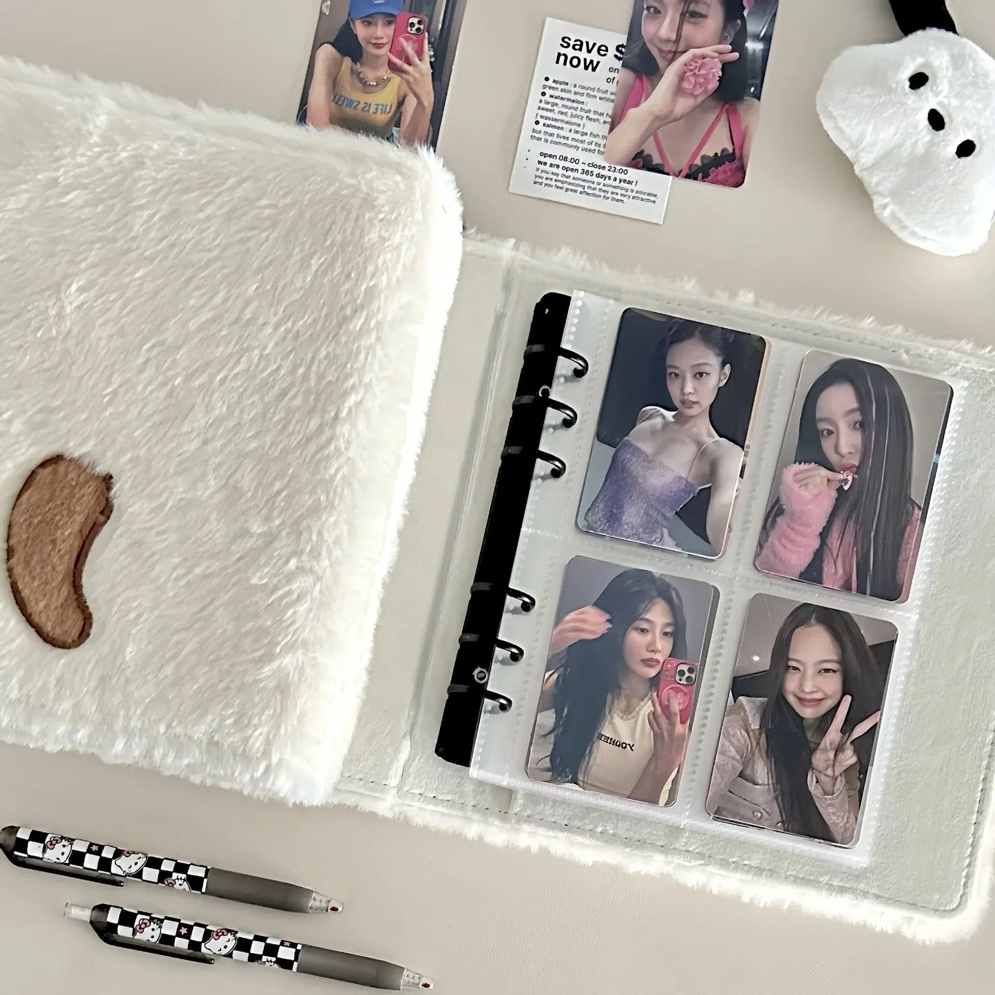 Kawaii Plush Pet Photo Album 🐾📸 - A6 Binder for Kpop & Memories! ✨📚