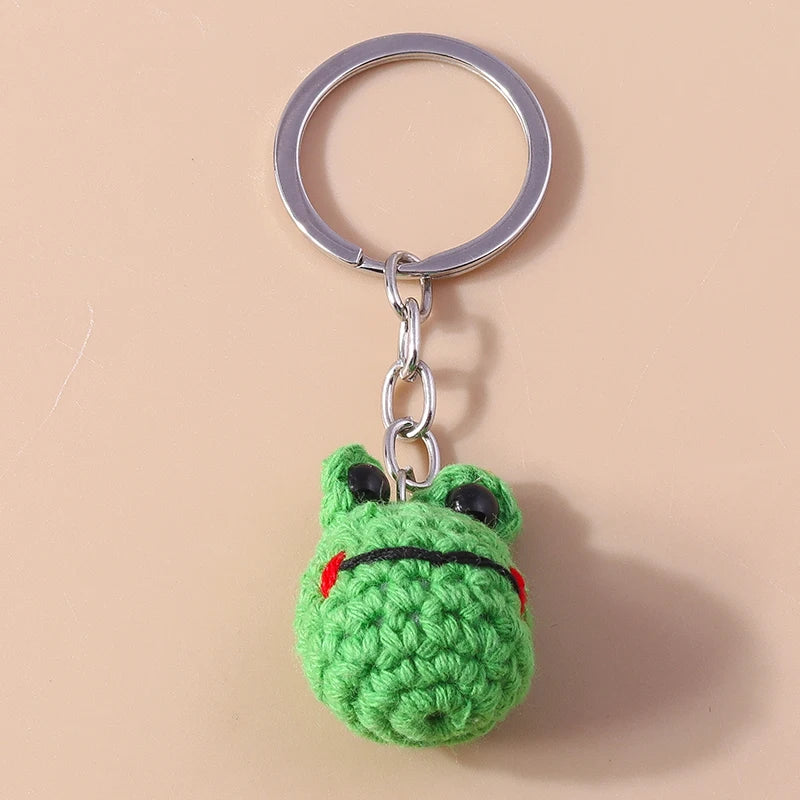 Kawaii Handmade Frog Keychain 🐸✨ | Cute Cartoon Knitted Animal Charms for Bags & Keys | Perfect Gift for All Ages 🎁