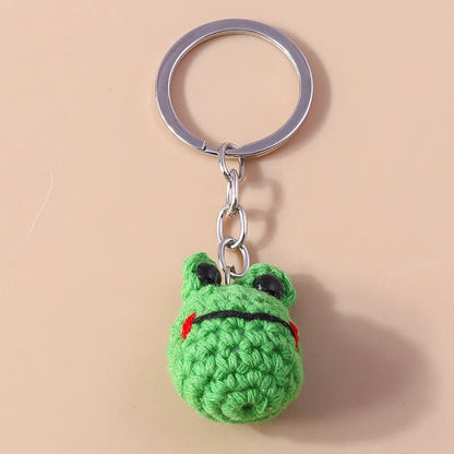 Kawaii Handmade Frog Keychain 🐸✨ | Cute Cartoon Knitted Animal Charms for Bags & Keys | Perfect Gift for All Ages 🎁