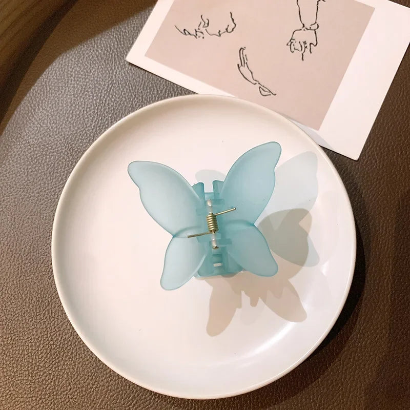 Kawaii Butterfly Hair Clips 🦋✨ | Cute Matte Clear Hair Claws for Women & Girls | Adorable Korean Hair Accessories 🌸💖