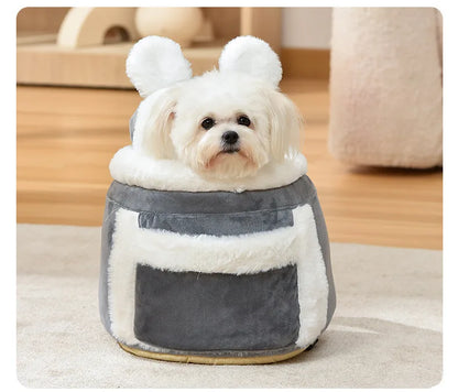Cozy Kawaii Cat & Dog Backpack 🐾💖 | Velvet Nest Pouch for Snuggly Adventures | Warm & Comfy Pet Carrier 🐱🐶✨