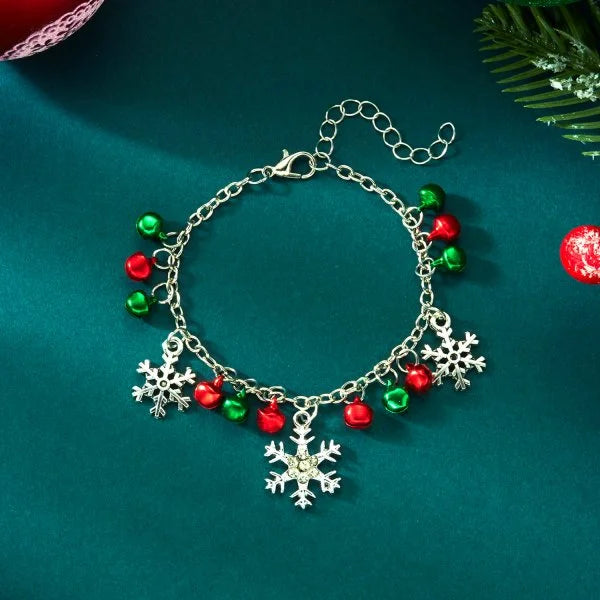 Whimsical Christmas Bracelet With Santa Snowman Star Pendant Jewelry Adjustable🎄