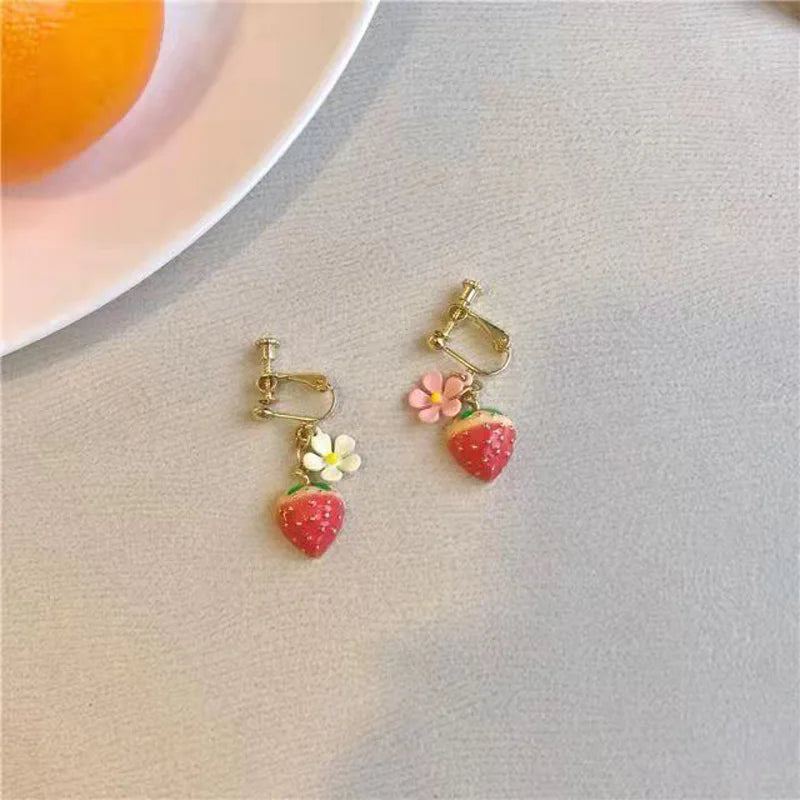 Kawaii Strawberry Drop Earrings 🍓✨ | Adorable Fashion Jewelry for Girls & Women 🎀 | Sweet Gifts & Hot Sale!