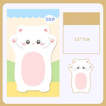 Adorable Kawaii Cat Sticky Notes 🐾 | 30 Sheets Memo Pad for School & Office 🎨 | Cute Stationery Gift & Bookmark 🌟