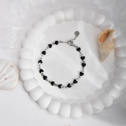 Charming Heart Shaped Chain Bracelet Stainless Steel 14K Plated Chic Jewelry For Women 💗💎✨