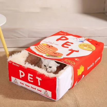 Cuddle Cave 🐾 Cozy Cat Snack Hideaway 🐱💖 Zippered Retreat for Purring Pals!