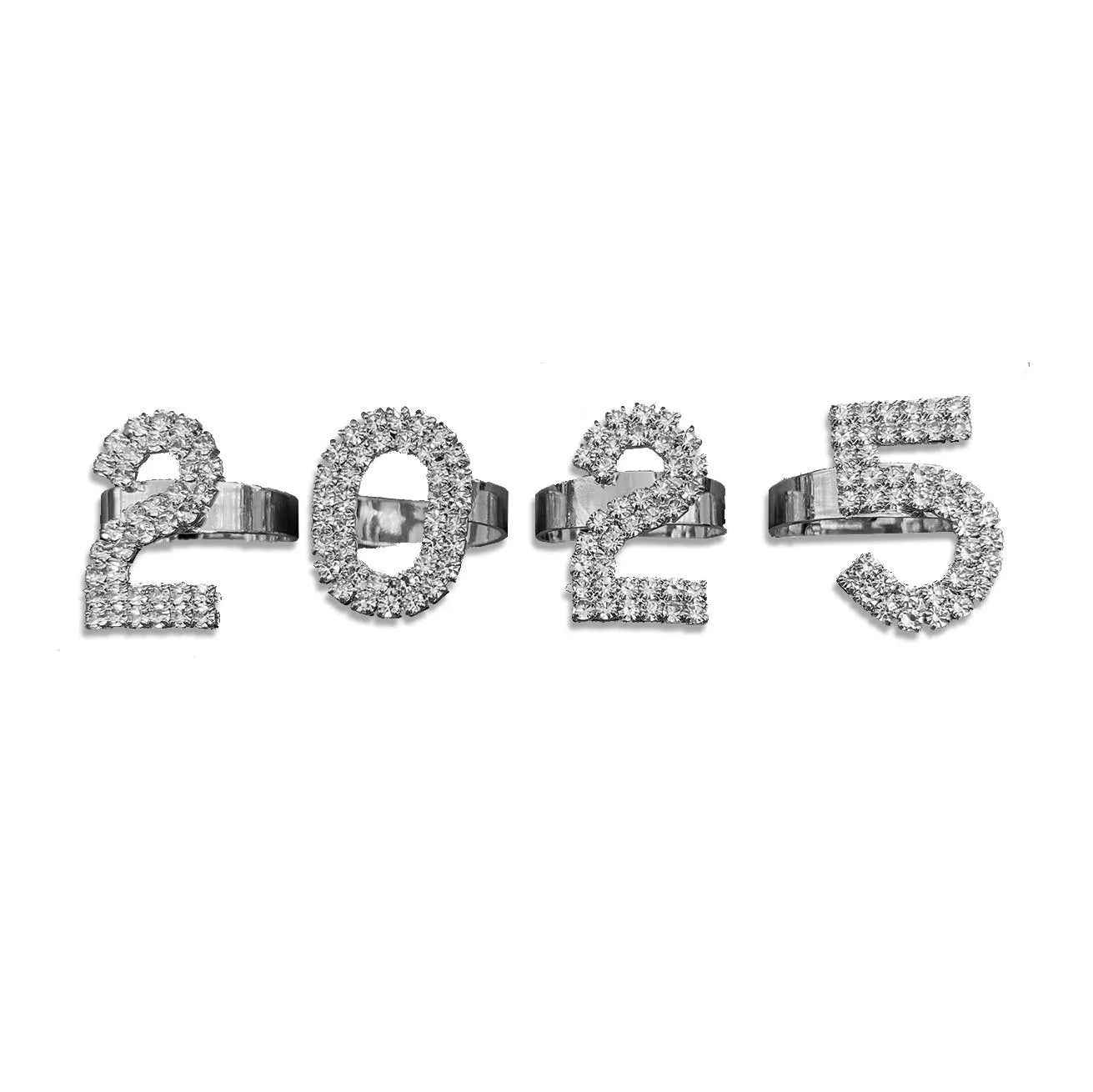 Kawaii 2025 Rhinestone Charm Ring Set 🌟✨ Adorable Women's Copper Accessories for New Year Fun! 💖💍