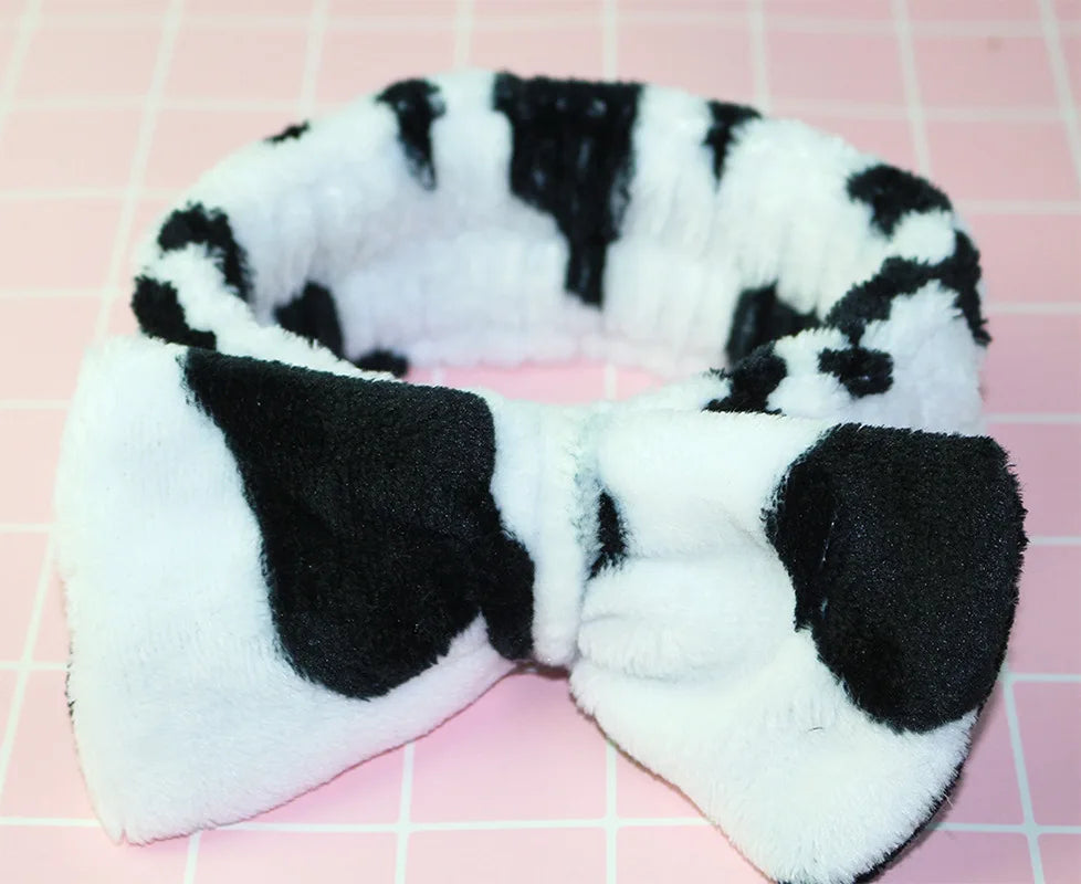 Women Wash Face Makeup Soft Coral Fleece Elastic Headband Head Wrap Cute Rabbit Bow Animal Ears Hairband Girl Hair Accessories