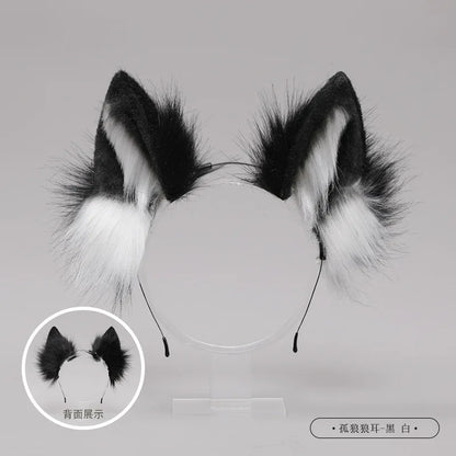 Kawaii Fox Ear Headband 🦊💖 - Adorable Cat Ears Hair Hoop for Cosplay, Halloween & Costume Fun! 🎉✨