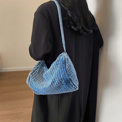 Kawaii Denim Crossbody Bag 🎀 | Stylish Zipper Shoulder Bag for Women 👜✨ | High Capacity & Soft Design! 🌈