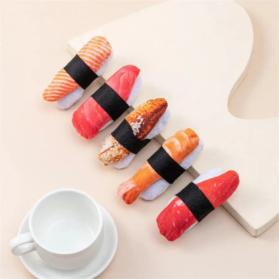 Kawaii Catnip Sushi Plush Toy 🍣🐱 - Soft & Chew-Resistant Delight for Cats & Kittens! 🌟✨