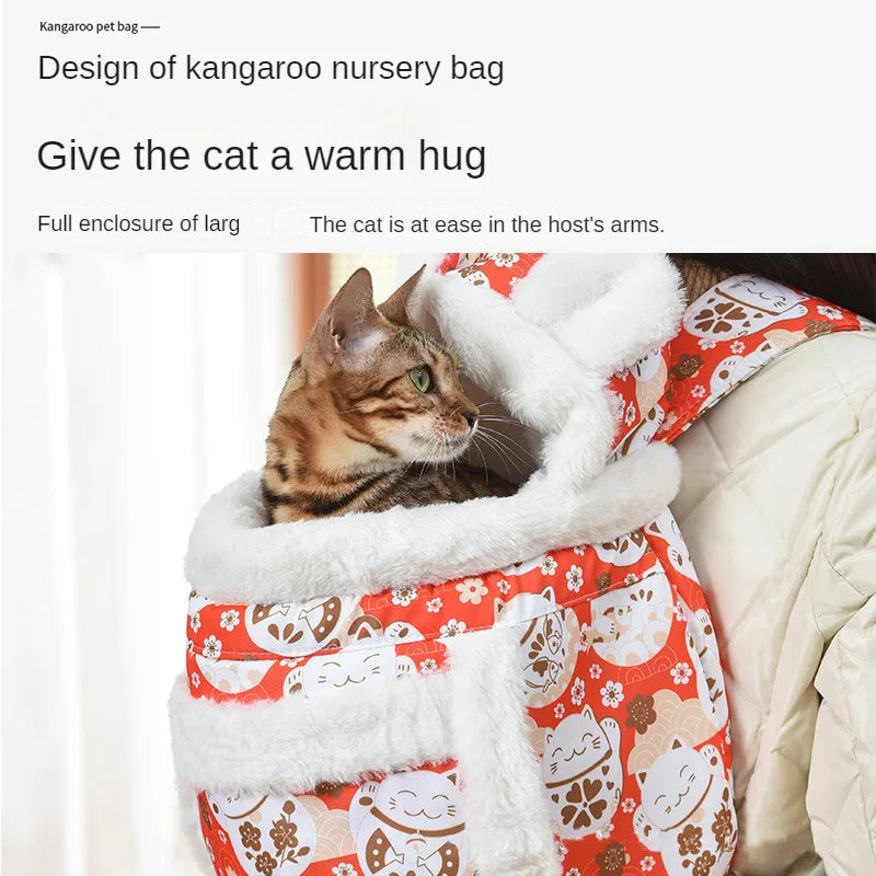 Cozy Kawaii Cat & Dog Backpack 🐾💖 | Velvet Nest Pouch for Snuggly Adventures | Warm & Comfy Pet Carrier 🐱🐶✨