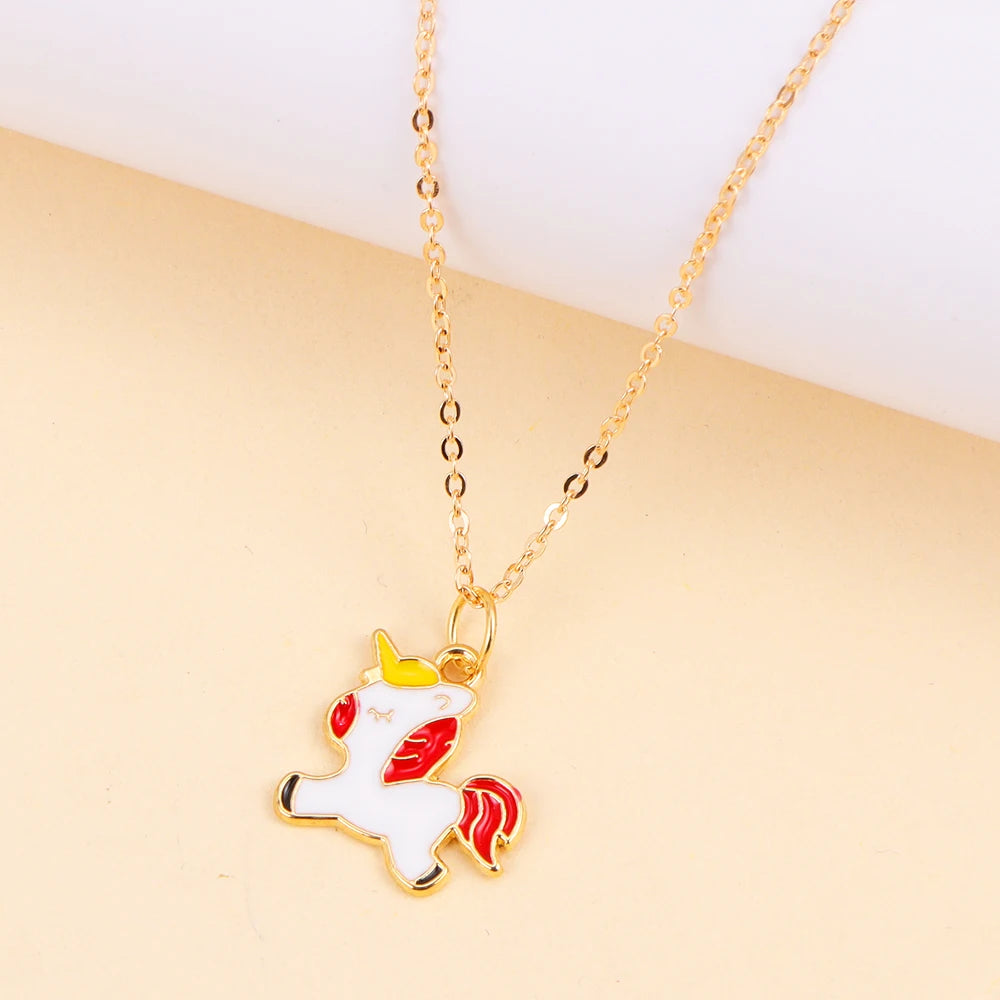 Kawaii Rainbow Unicorn Pendant Necklace 🌈✨ - Adorable Choker for Girls & Women 🎀 - Perfect Birthday Gift! 🎁