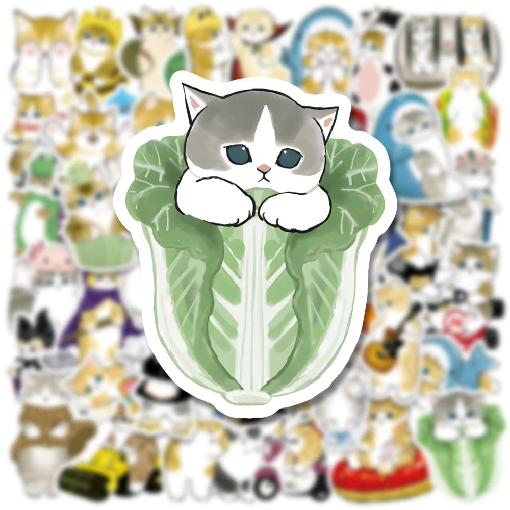 Adorable Kawaii Cat Stickers - Whimsical Graffiti Decals for Creative Fun! 🐱✨