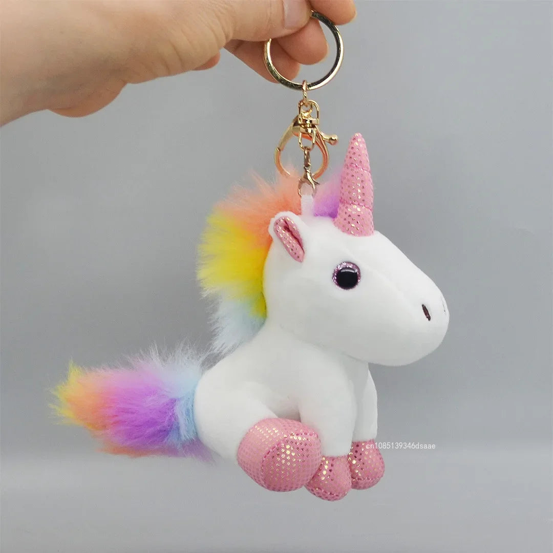 Adorable 14cm Kawaii Unicorn Plush Keychain 🦄✨ - Perfect Bag Accessory & Gift for Girls! 🎁💕