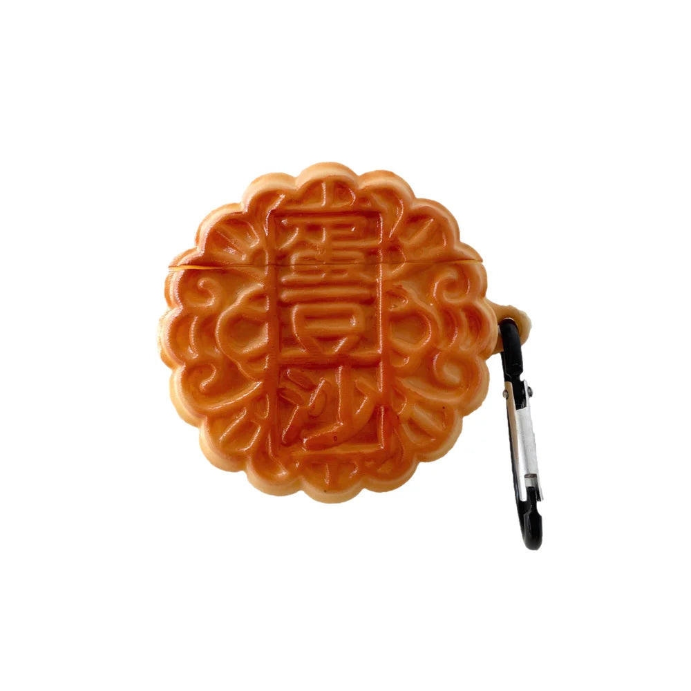 Kawaii Mooncake 3D Earphone Case 🍂🍡 for AirPods Pro 1, 2, & 3 – Soft Silicone Protection Cover 🎧✨