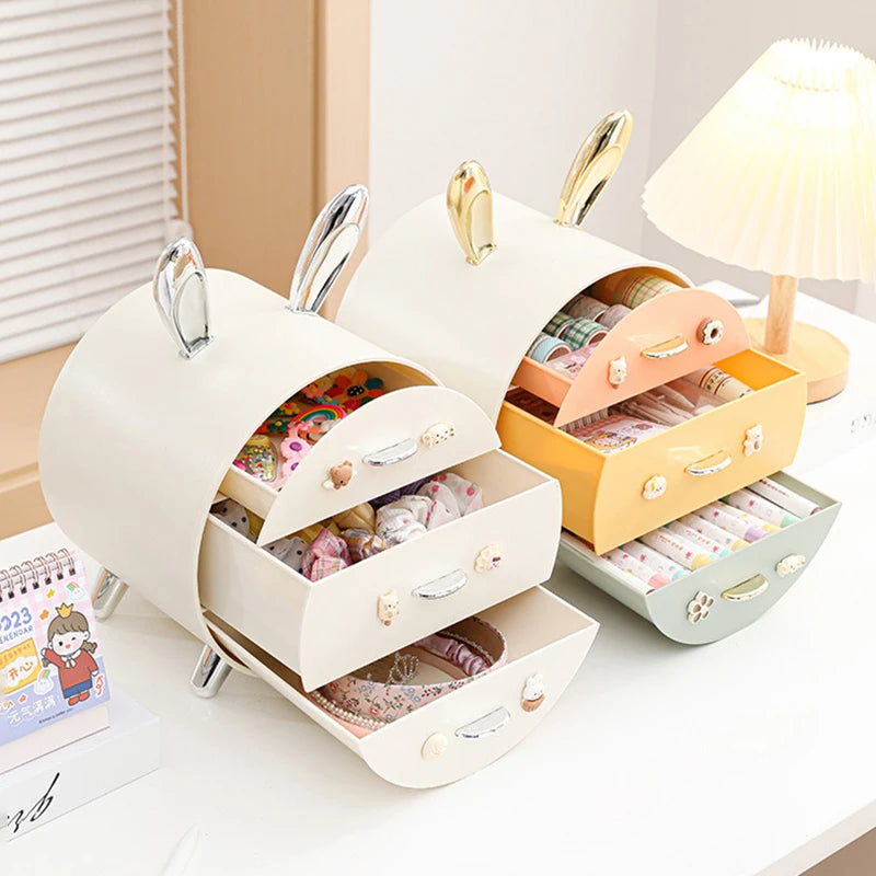 Kawaii Bunny Jewelry Organizer 🐰✨ - Cute Desktop Storage for Hair Accessories, Necklaces, Earrings & More! 💖🌟