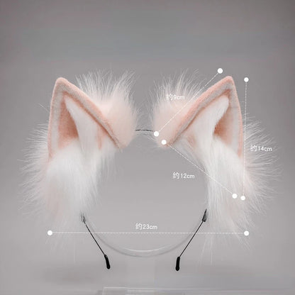 Kawaii Fox Ear Headband 🦊💖 - Adorable Cat Ears Hair Hoop for Cosplay, Halloween & Costume Fun! 🎉✨