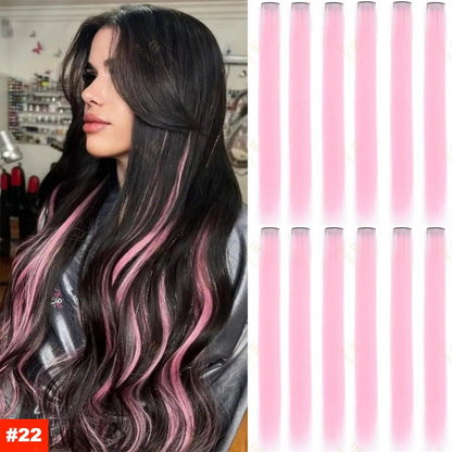 18 Color ClipIn Hair Extensions 22 Inch High Gloss Straight Wig For Women 💖