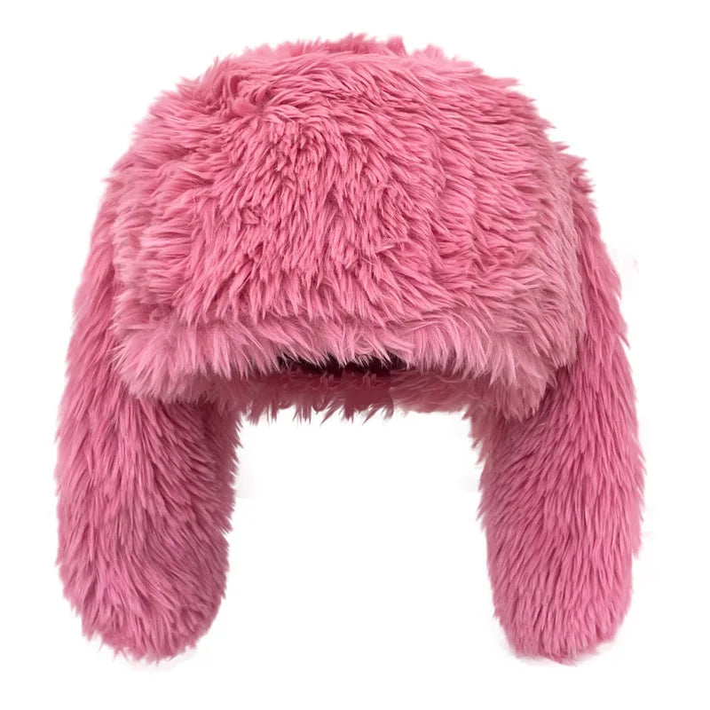 Whimsical Rabbit Ears Plush Hat Winter Warmth Ear Protection Women Beanie 🐰
