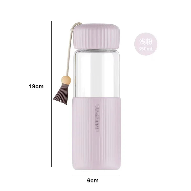 💖Adorable 350ml Glass Water Bottle for Girls 🌼 Perfect for School & Travel 🚀 - Pixie Quill