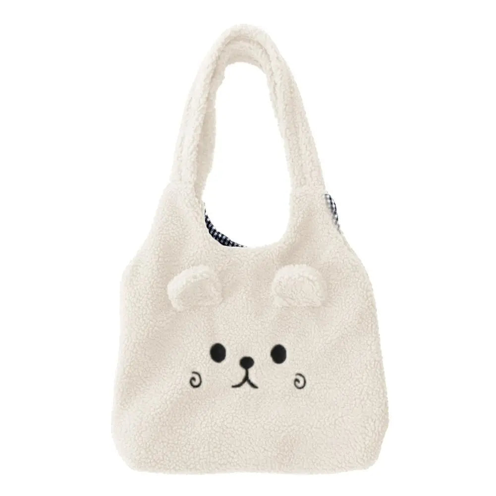 Kawaii Plush Cartoon Tote Bag 🐾✨ Cute Shoulder Bag for School & Shopping 🎒💕