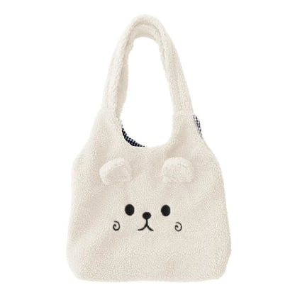 Kawaii Plush Cartoon Tote Bag 🐾✨ Cute Shoulder Bag for School & Shopping 🎒💕