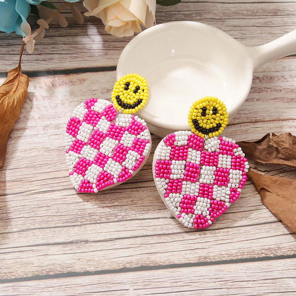 Kawaii Heart Dangle Earrings 💖✨ | Vintage Beaded Jewelry Gifts for Lovebirds 🌟💕