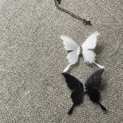 Kawaii Lace Butterfly Choker Necklace 🦋✨ | Charming Transparent Collar Jewelry for Party & Everyday Wear 🌟