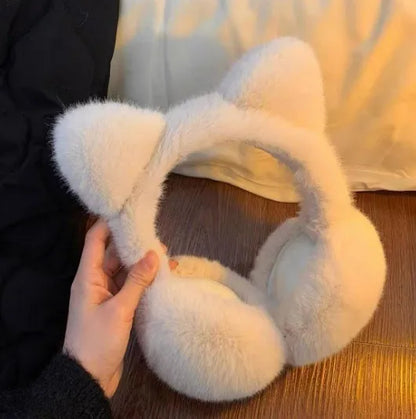 Plush Cat Ear Earmuffs For Winter Warmth Foldable Ear Covers 🐱❄️