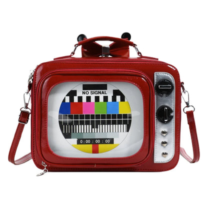 Square TV Shape Ita Bag Japanese Retro Ulzzang Women Shoulder Crossbody Bag Cute Large Capacity Transparent Insert Backpack
