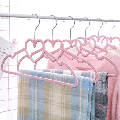 Kawaii Heart Pattern Clothes Hangers Set 🌟💕 | 10PCS Adorable ABS Coat & Clothing Organizers for Kids & Adults!