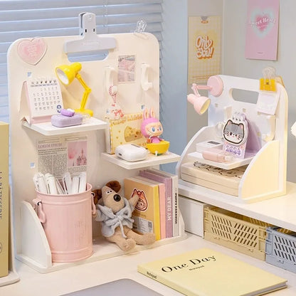 Kawaii Charm: Adorable Desktop Book & Stationery Organizer 🌸✨ - Perfect for Students & Office! 📚✏️