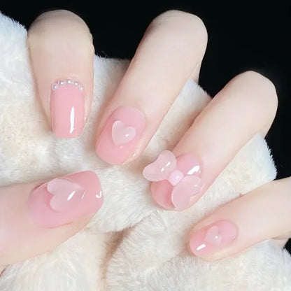 Cute Kawaii Bunny Press-On Nails 🐰✨ | 24 Pcs Full Coverage Acrylic Nail Art Set 🎨 | Reusable & Adorable Fake Nails with Tools! 💅🌸