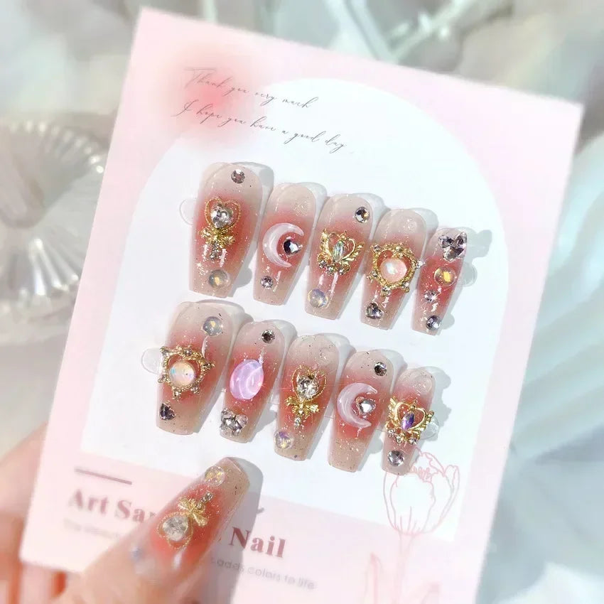 Kawaii Butterfly Dreams 🌸✨ 24pcs Press-On Fake Nails Set with Glue - Adorable Acrylic Tips for Stylish Girls 💖🦋