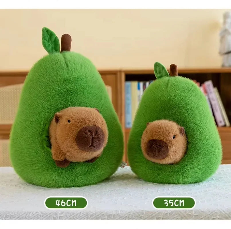 Adorable Avocado Capybara Plush 🥑🐾 - Cuddly Animal Friend & Snuggly Pillow! 🌟 - Pixie Quill