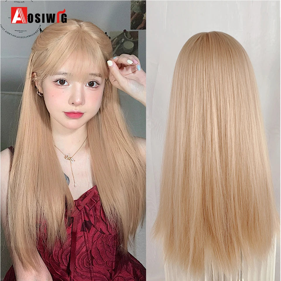 Kawaii Black & Blue Long Straight Lolita Wig 💖✨ Perfect for Cosplay & Parties! 🎉🎀