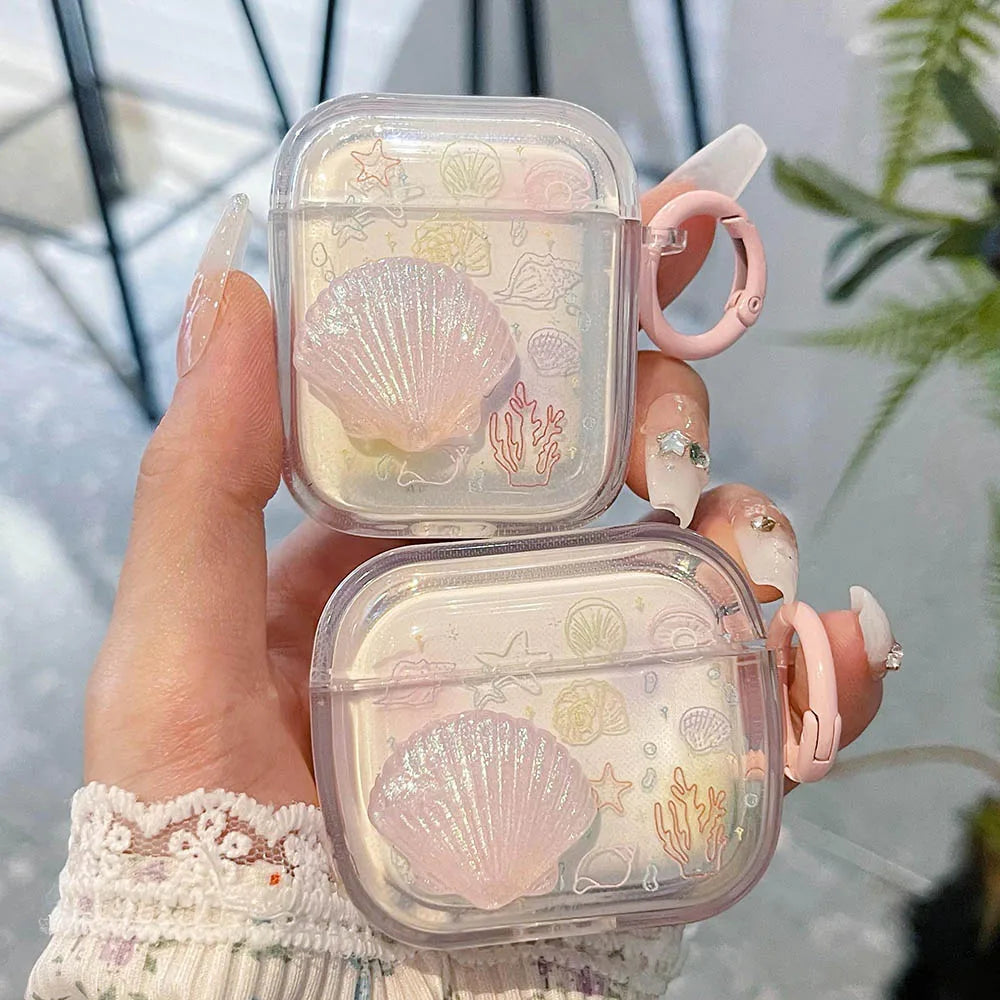 🌊✨ Adorable 3D Shell & Starfish AirPods Case for Ocean Lovers! 🌟🐚 - Pixie Quill