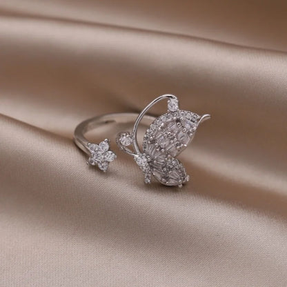 Kawaii Love Crystal Ring 💖✨ - 14K Gold Plated Heart Design for Elegant Daily Wear! 🌟💍