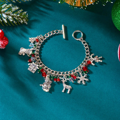Whimsical Christmas Charm Bracelet For Women Santa Snowman Bell Chain 🎄⛄🎁