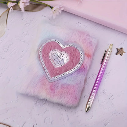 2 Pcs Tie-Dye Heart Plush Notebook Set Planner Diary Gift 🎀✨