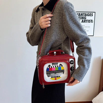 Square TV Shape Ita Bag Japanese Retro Ulzzang Women Shoulder Crossbody Bag Cute Large Capacity Transparent Insert Backpack