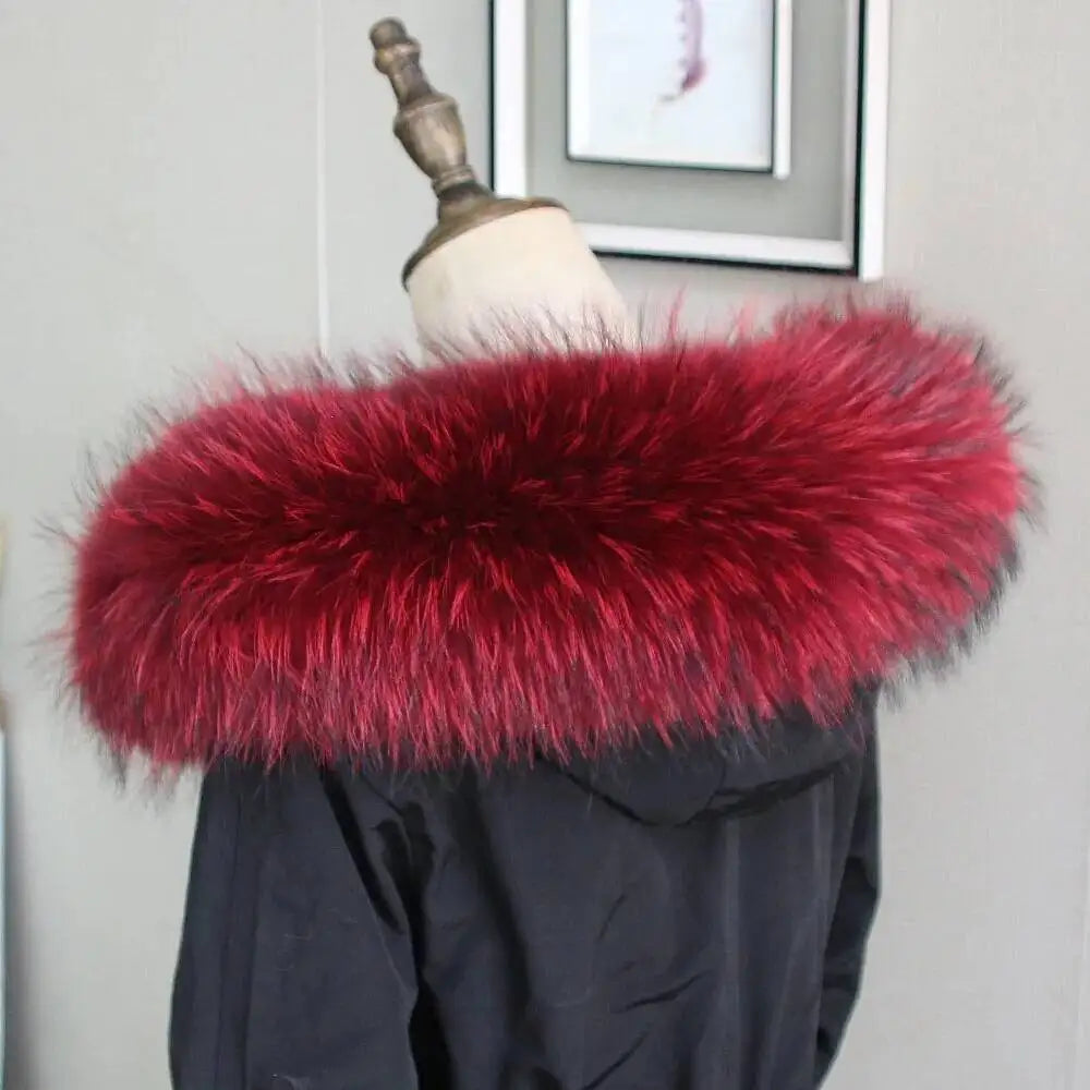 Lux Raccoon Fur Collar Scarf For Women 🧣 Warm Winter Essential