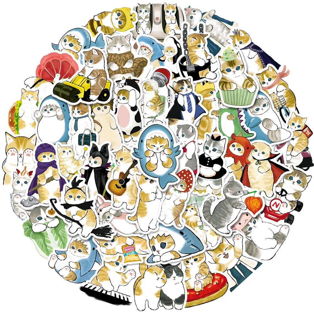 Adorable Kawaii Cat Stickers - Whimsical Graffiti Decals for Creative Fun! 🐱✨