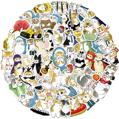 Adorable Kawaii Cat Stickers - Whimsical Graffiti Decals for Creative Fun! 🐱✨