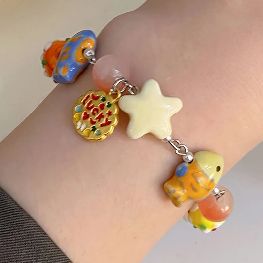 Kawaii Couple Fish Beaded Bracelets 🐟💖 | Adjustable, Colorful Charm for Dating & Parties 🎉