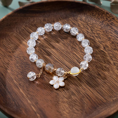 🌸 Adorable Cherry Blossom Beaded Bracelet 🌸 | Sweet Pink Flower Charm | Perfect Gift for Girls 🎁✨