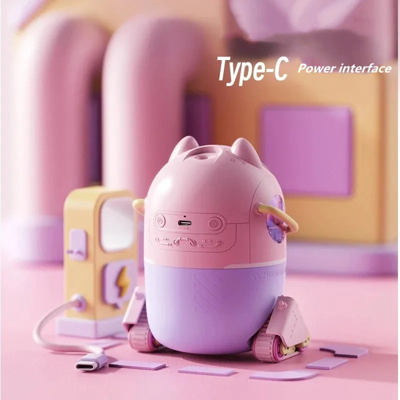 Kawaii Cartoon USB Humidifier 🌈✨ - Adorable Ultrasonic Aroma Diffuser with Cozy Warm Light for Home & Office! 🌸💧